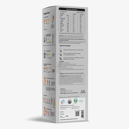 Wellbeing Nutrition Organic Apple Cider Vinegar with 2X Mother - Amla, Turmeric, Cinnamon, and Black Pepper