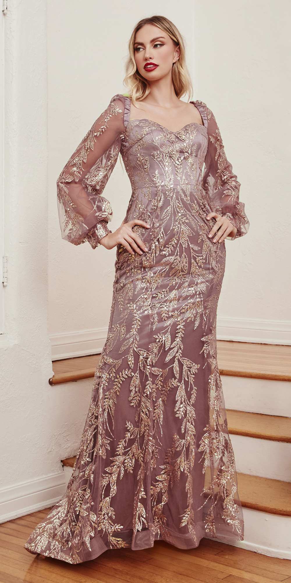 Cinderella Divine J816 Removable Long Sleeve Off the Shoulder Gown by DiscountDressShop