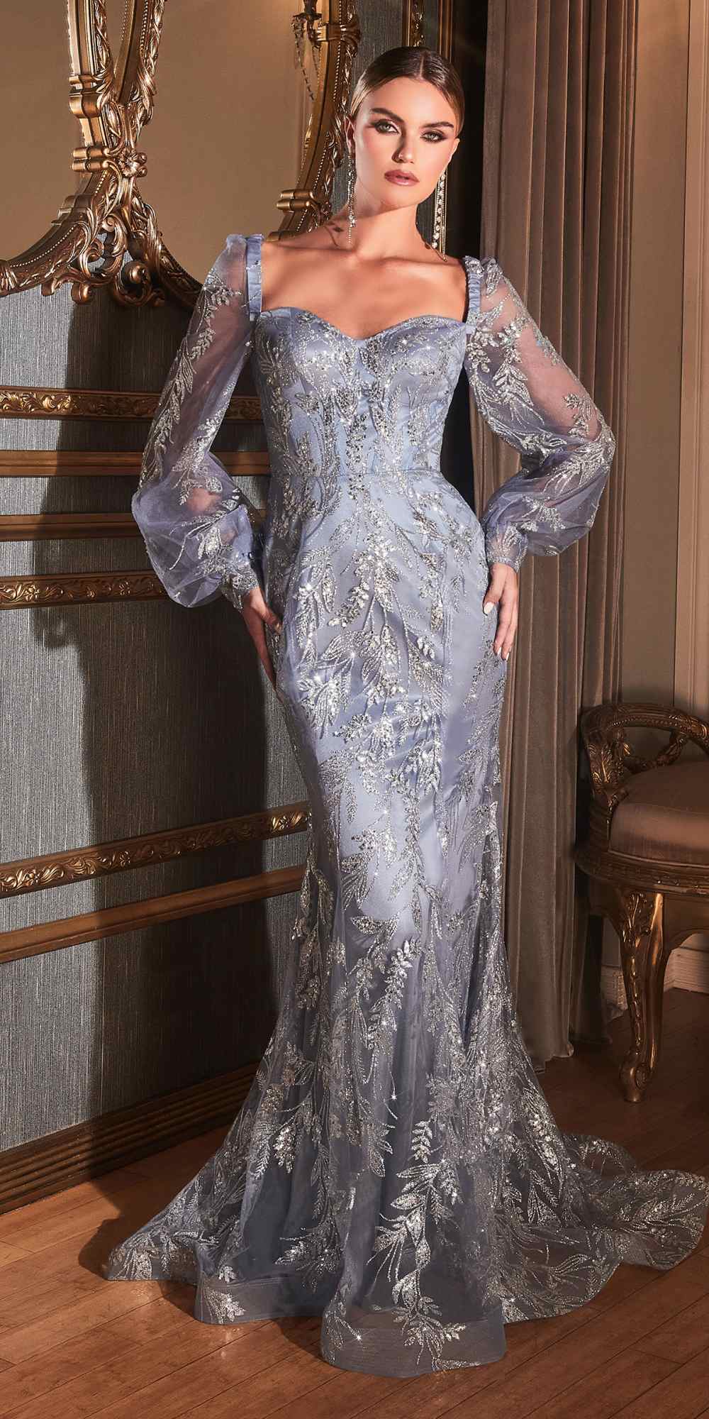 Cinderella Divine J816 Removable Long Sleeve Off the Shoulder Gown by DiscountDressShop