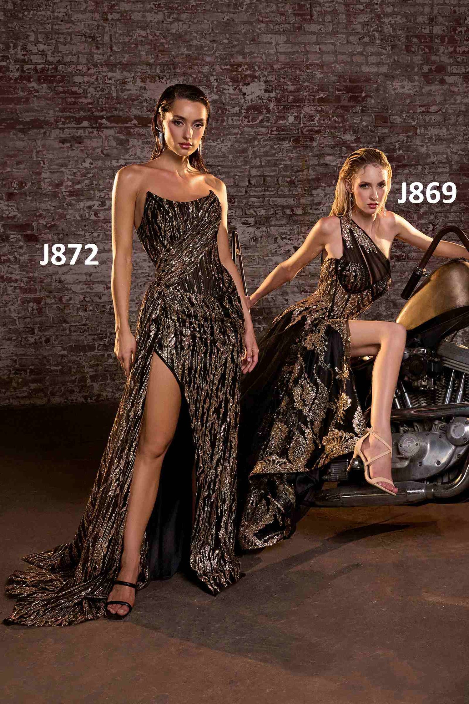 Ladivine J869 Long Fitted Tulle One Shoulder Strap Illusion Neck Gown by DiscountDressShop