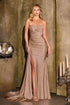 Ladivine J875 Fitted Strapless Sparkle and Lace Dress by DiscountDressShop