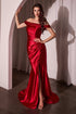 Ladivine J877 Dress Glistening Satin Off the Shoulder Gown by DiscountDressShop