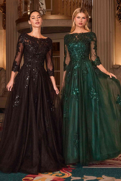 Ladivine J883 Mother of the Bride A-Line Ball Gown Long Sleeve by DiscountDressShop