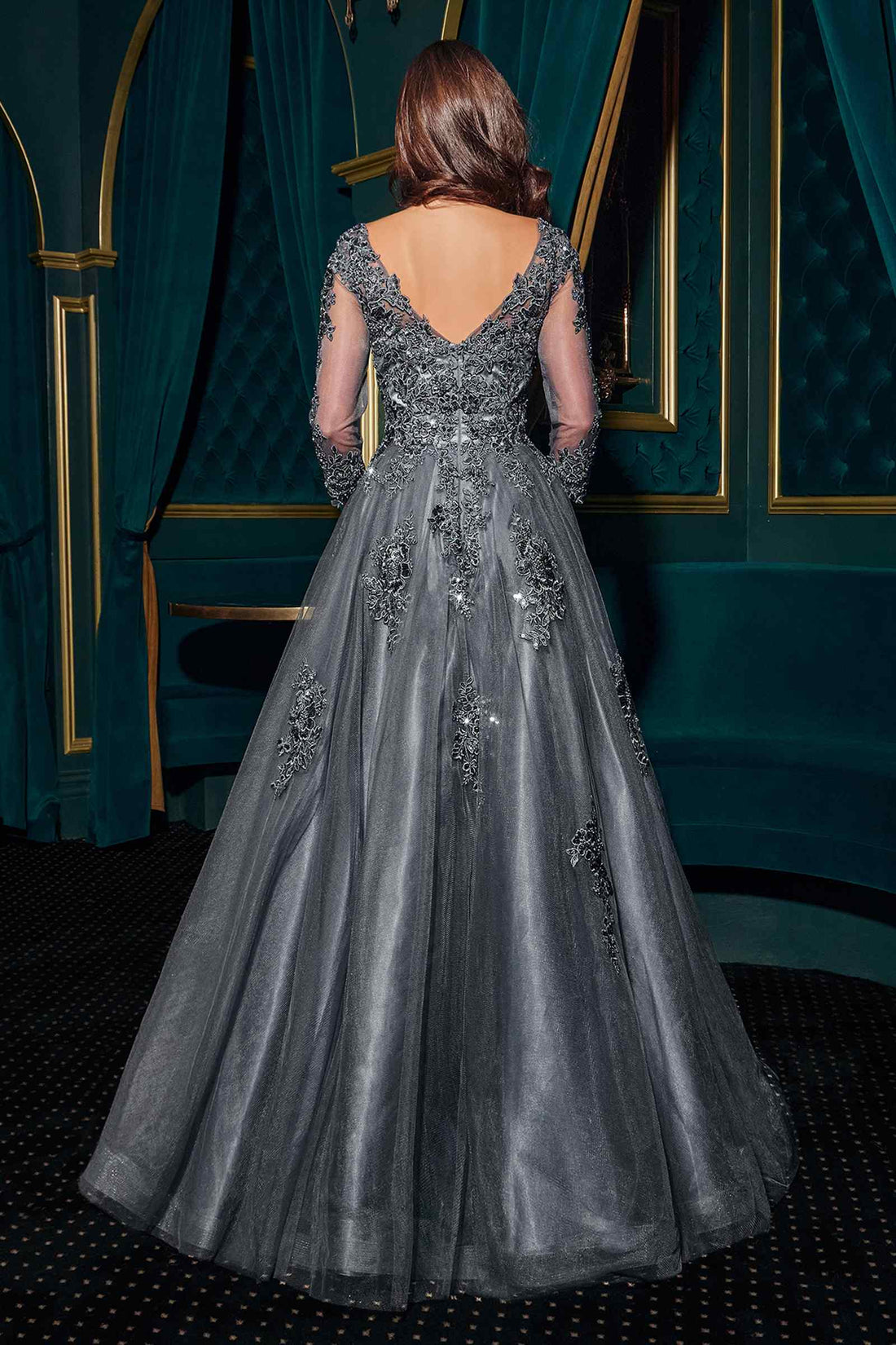 Ladivine J883 Mother of the Bride A-Line Ball Gown Long Sleeve by DiscountDressShop