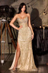 Ladivine J890 Geometric Glitter Motif Sheer Tulle Overlay Sparkling Gown by DiscountDressShop