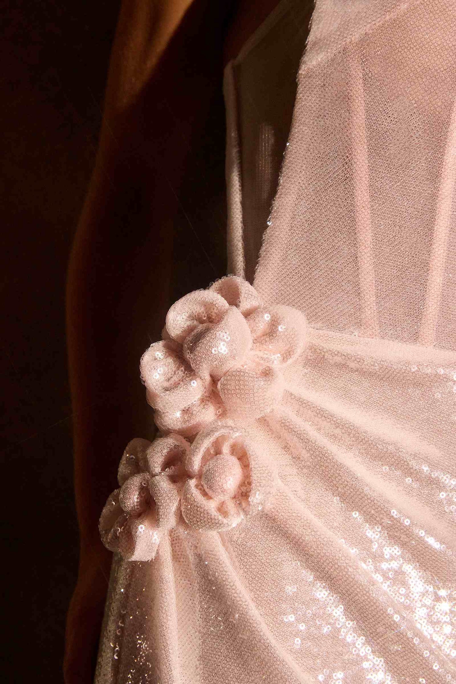 Ladivine J905 Sleek Strapless Sequin Side Illusion Modern Fitted Gown by DiscountDressShop