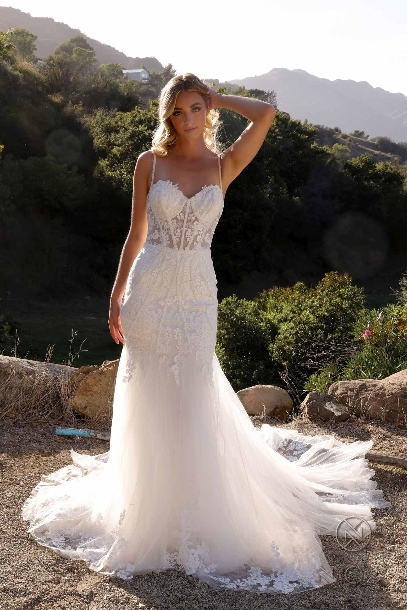 Nox Anabel JE1014L Long Applique Sleeveless Bridal Mermaid Dress by DiscountDressShop