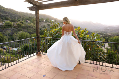 Nox Anabel JE988 Long Strapless Corset A-Line Wedding Gown by DiscountDressShop