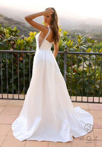 Nox Anabel JE993 Long Sleeveless A-line Wedding Gown by DiscountDressShop