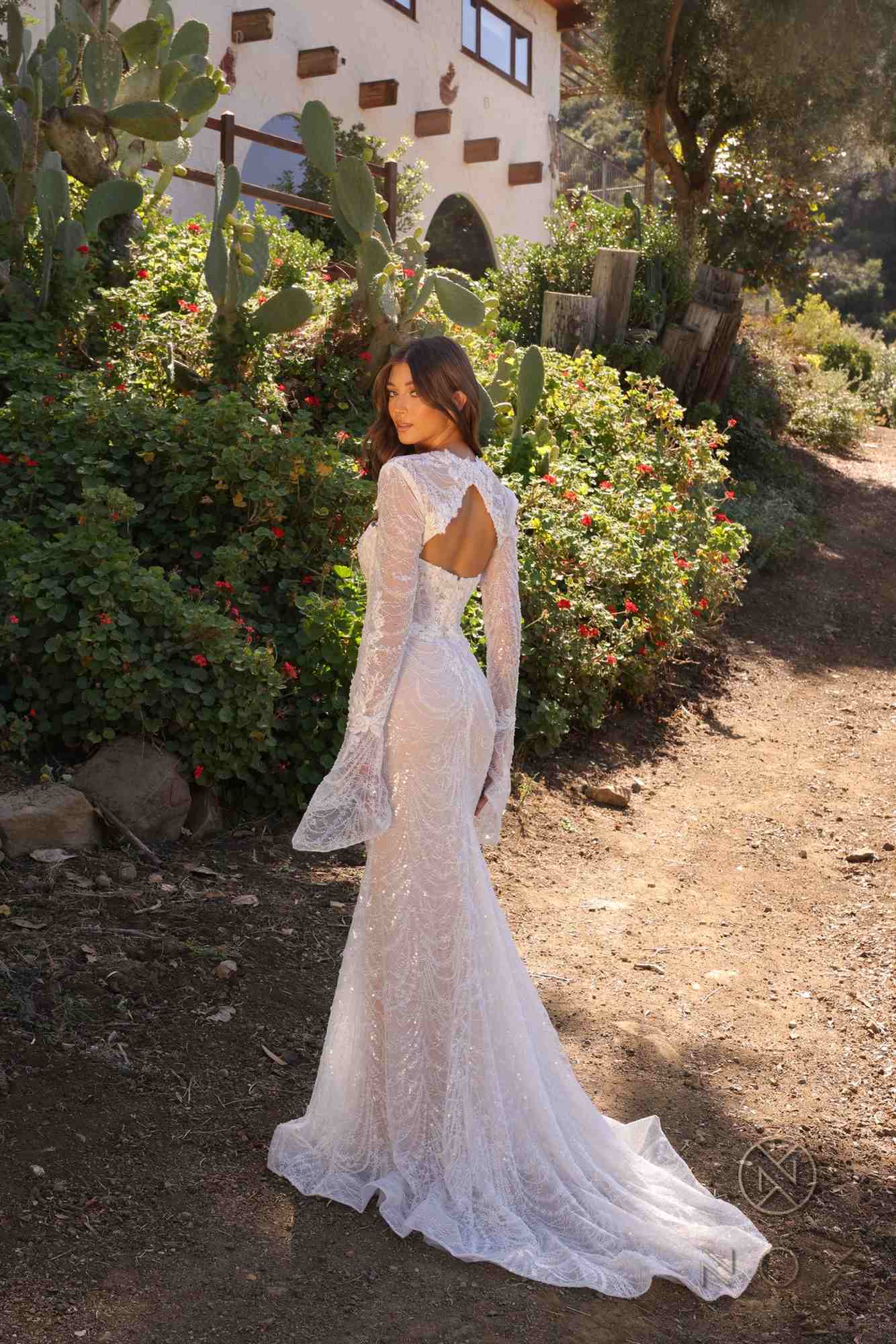 Nox Anabel JE994L Fitted Beaded Lace Long Sleeve Bridal Gown by DiscountDressShop