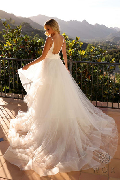 Nox Anabel JE997 Long Sleeveless Layered A-Line Wedding Gown by DiscountDressShop