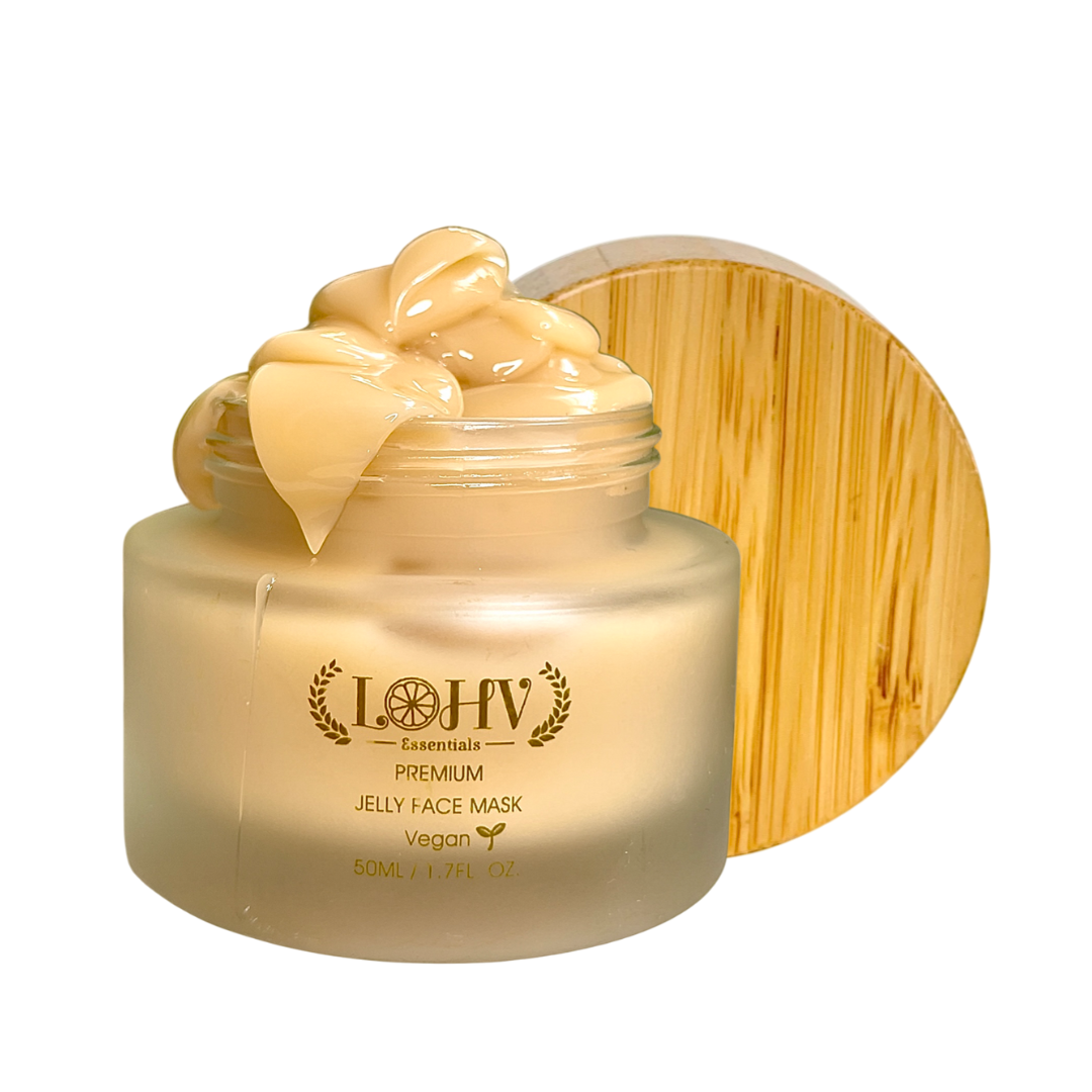 PREMIUM 100% VEGAN Rejuvenating JELLY FACE MASK With Retinol + Turmeric + Aloe Vera + Lactic acid + Rosemary Leaf by LOHV ESSENTIALS