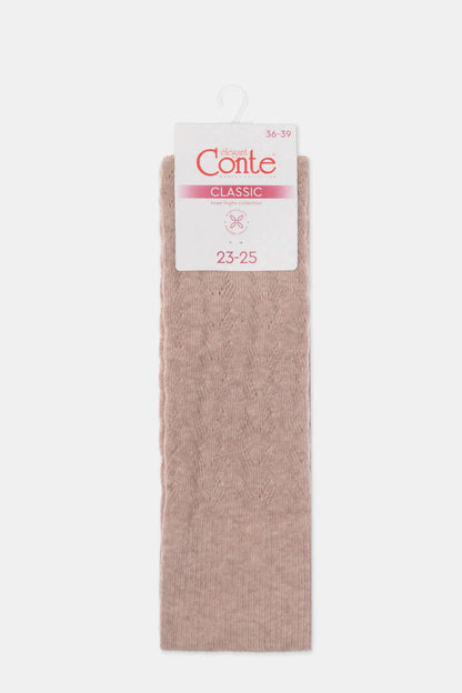 Cotton Knee Highs Conte Classic 010 - Cotton Blend and Knitted Pattern  DestGlow