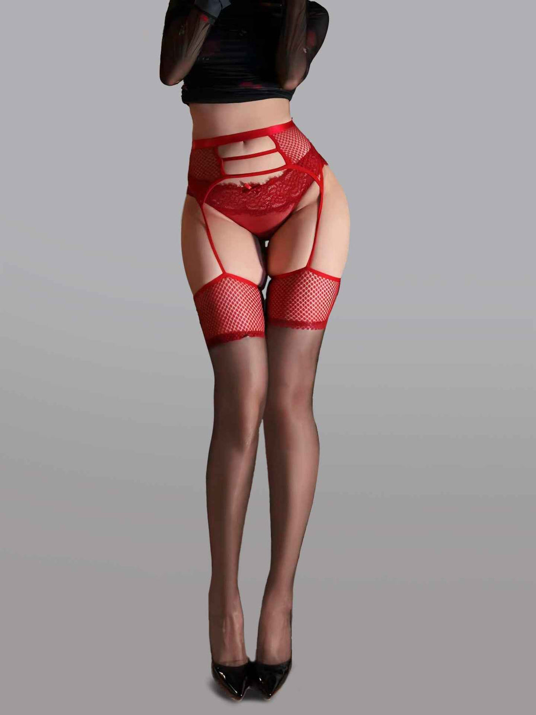 Sexy Garter Waist Cincher Thigh High Stockings - accessories