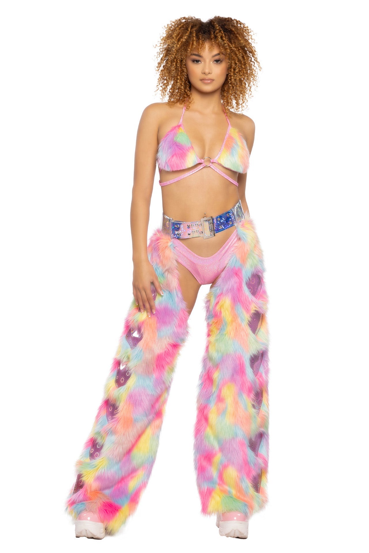 Neon Nights Faux Fur Triangle Top 