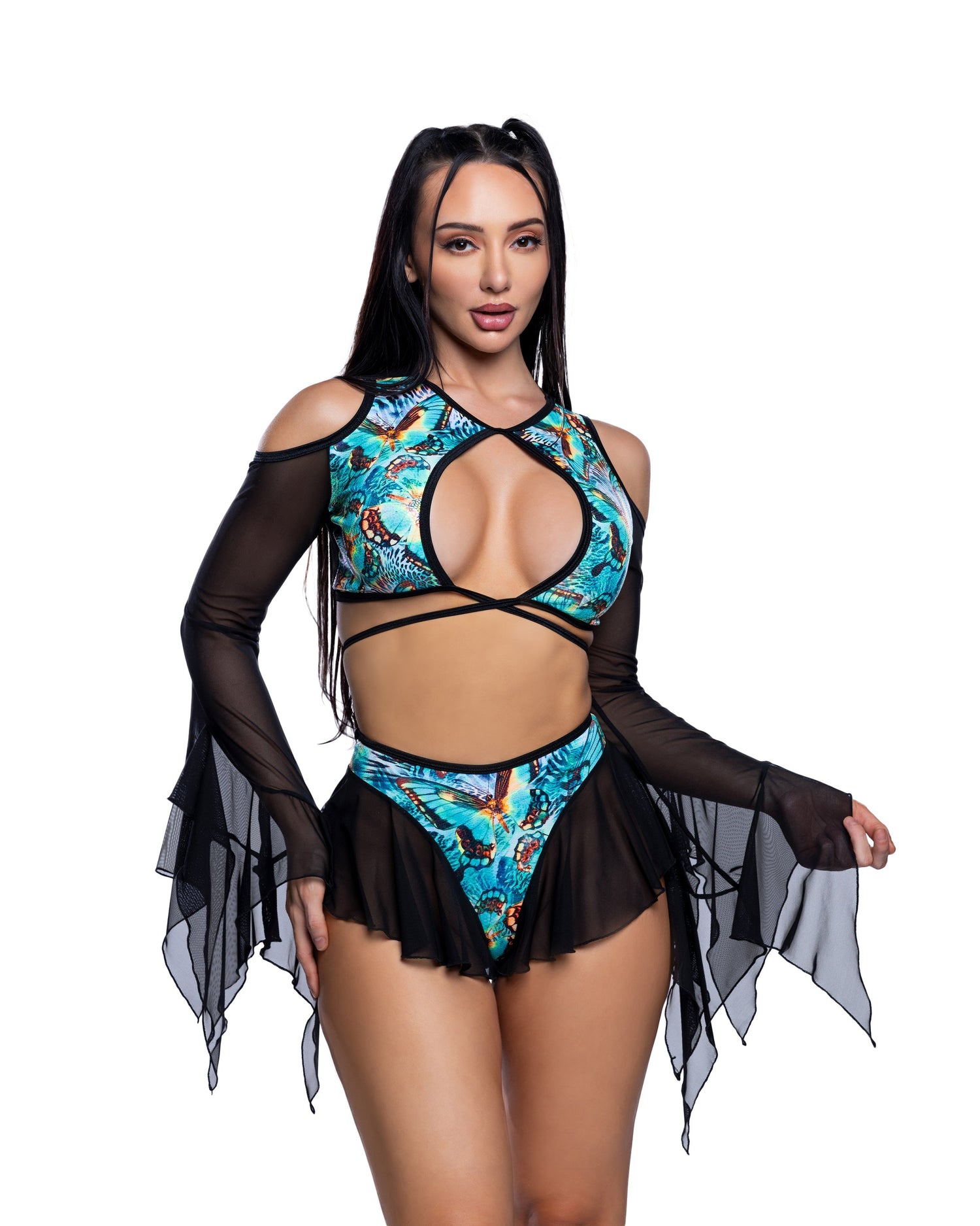 Butterfly Flow Top Bell Sleeve by Rave Fix