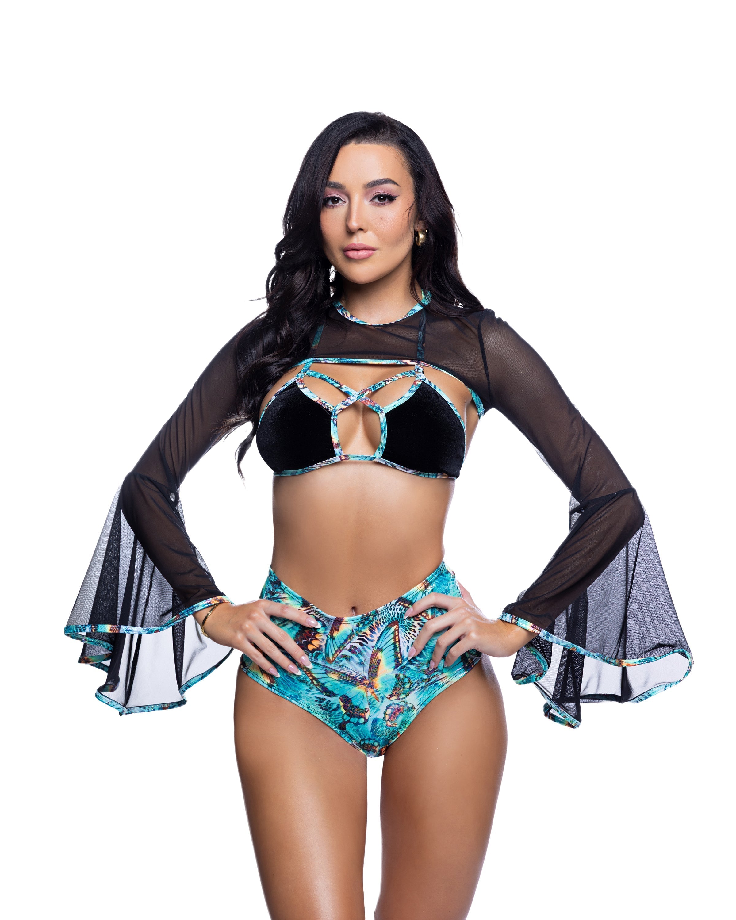 Mesh Bell Sleeve Rave Shrug Cover up by Rave Fix