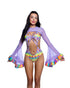 Faux Fur Trim Mesh Rave Shrug by Rave Fix