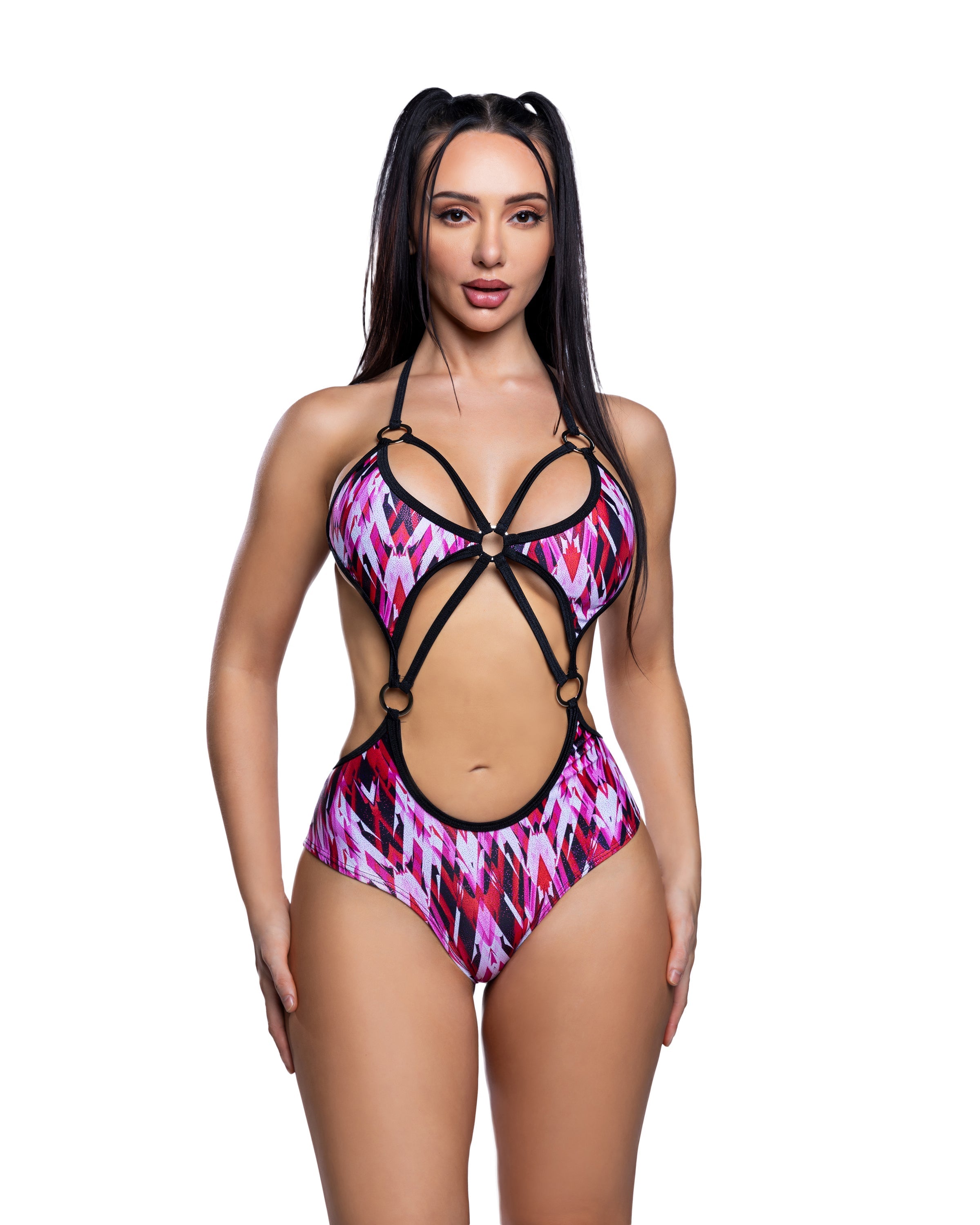 5 Ring Cutout Rave Bodysuit by Rave Fix