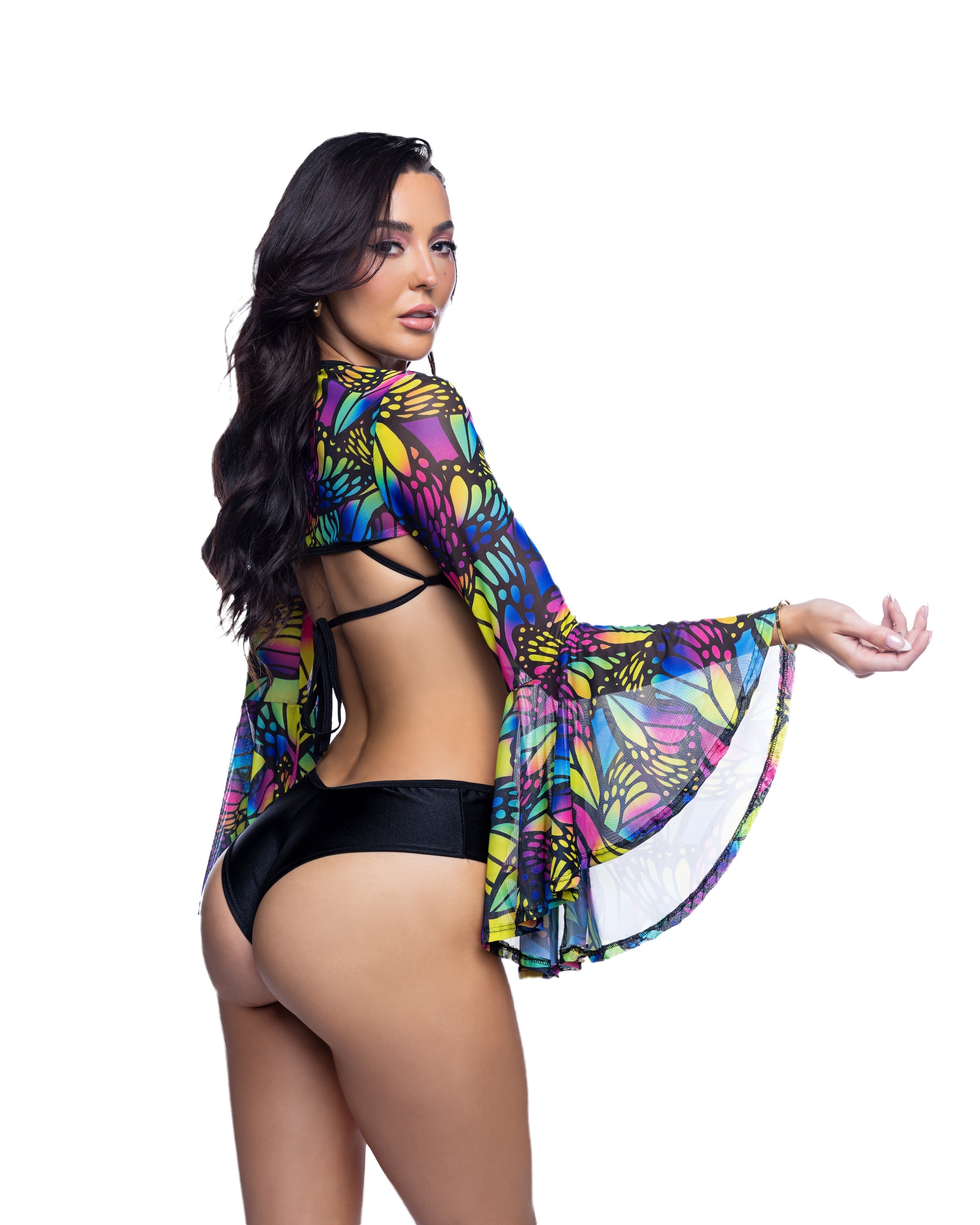 Psychedelic Print Bell Sleeve Rave Shrug by Rave Fix
