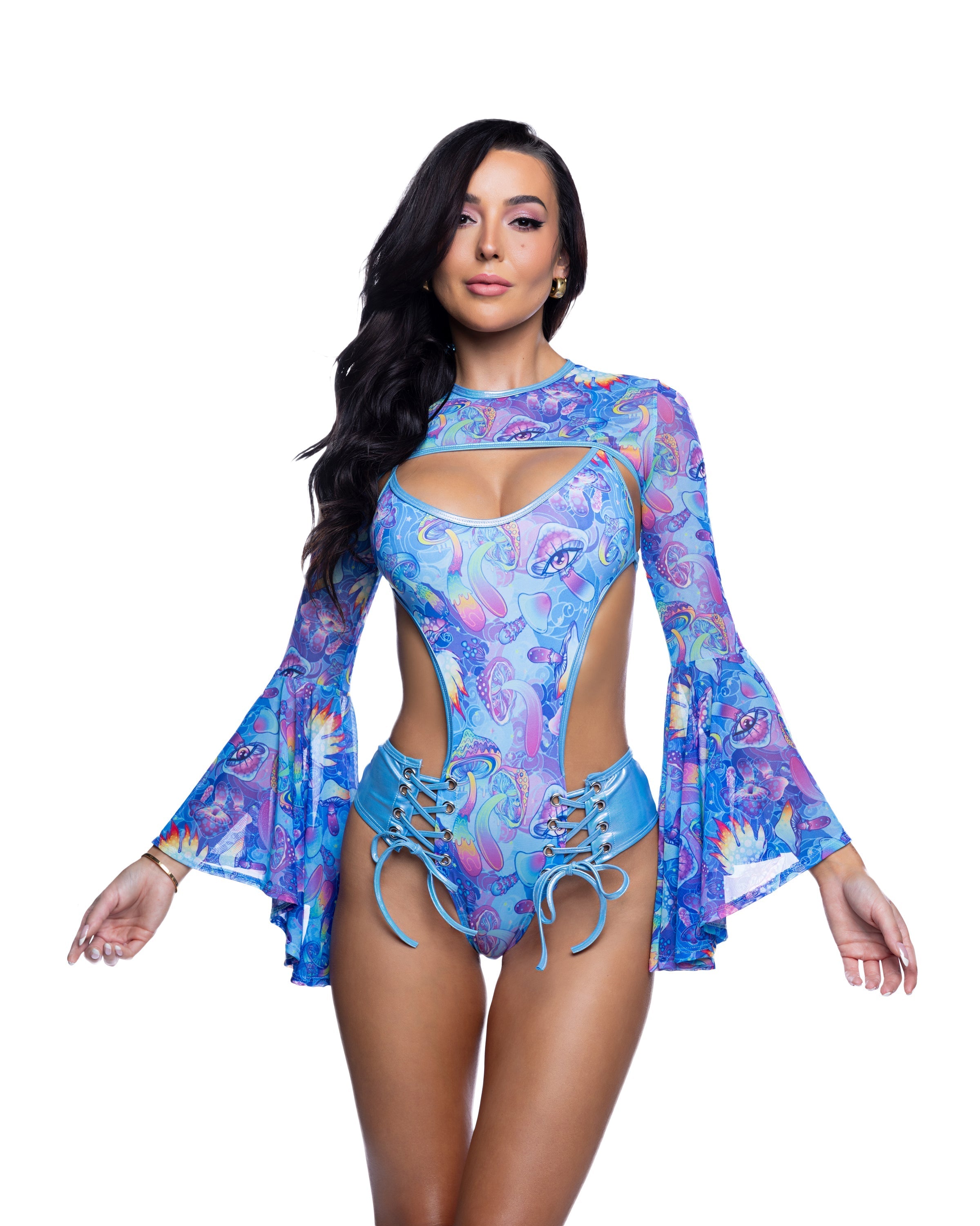 Psychedelic Print Bell Sleeve Rave Shrug by Rave Fix