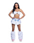 Shaggy Faux Fur Bandeau & Flare Mini Skirt Rave Set by Rave Fix