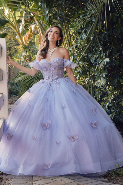 Juliet JT1448J Off the Shoulder A-Line Poofy Quinceanera Ball Gown by DiscountDressShop