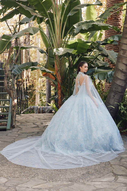 Juliet JT1449J Poofy Strapless Sweetheart Quinceanera Gown Includes Cape by DiscountDressShop