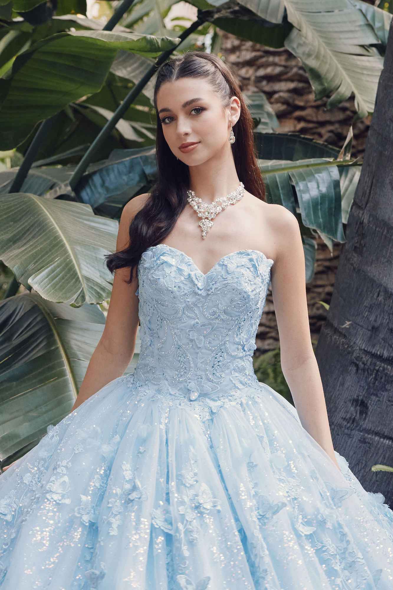 Juliet JT1449J Poofy Strapless Sweetheart Quinceanera Gown Includes Cape by DiscountDressShop