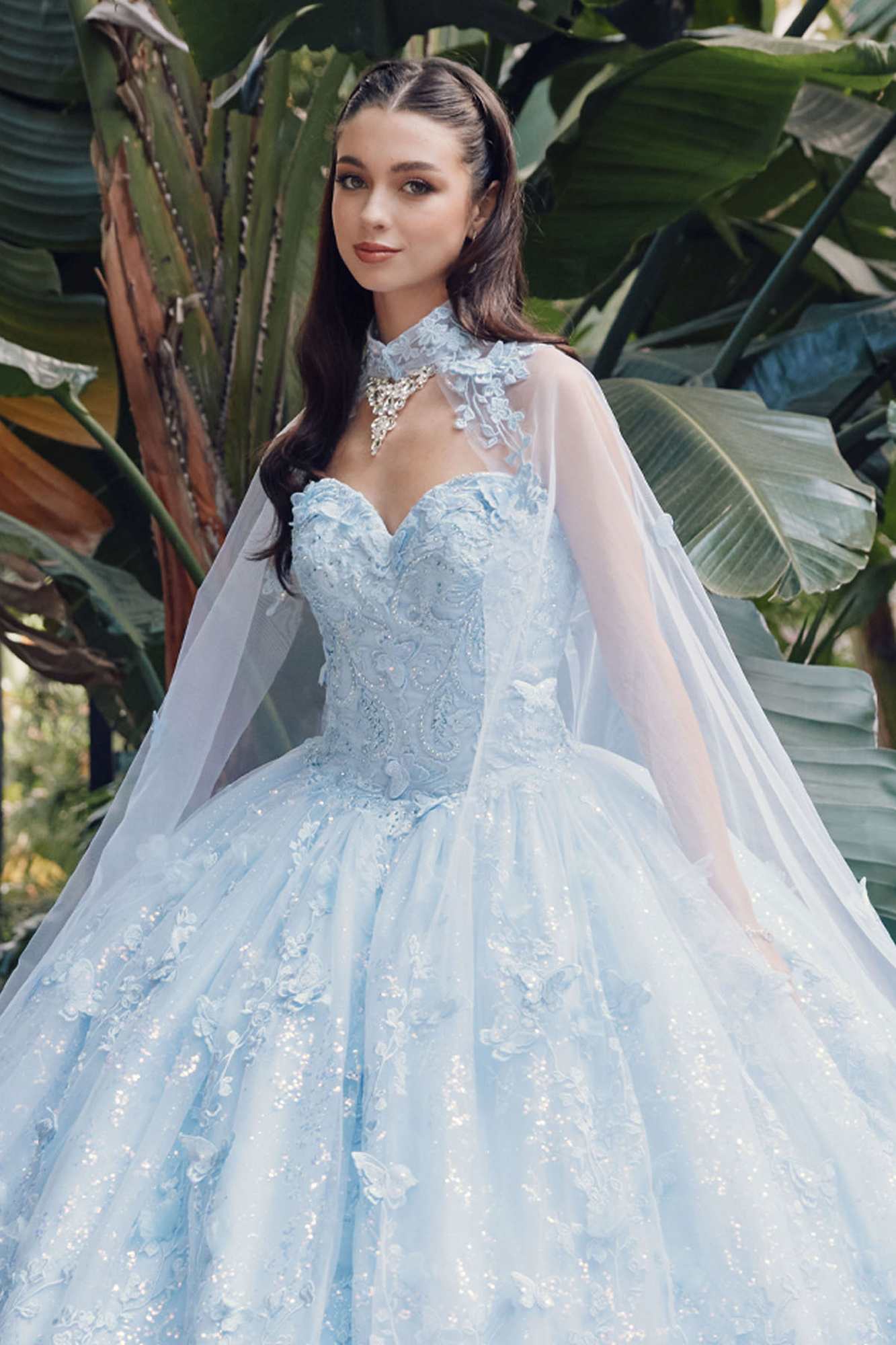 Juliet JT1449J Poofy Strapless Sweetheart Quinceanera Gown Includes Cape by DiscountDressShop