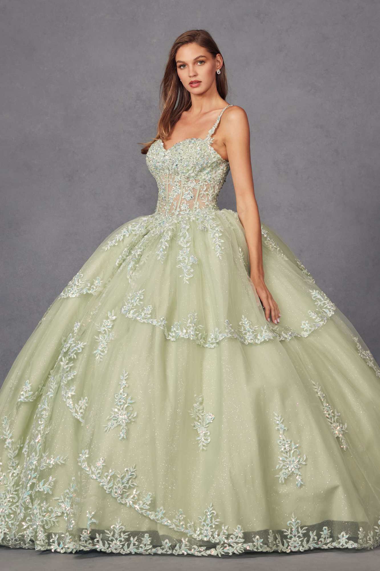 Juliet JT1450J Poofy Sweetheart Corset Boned Quinceanera Ball Gown by DiscountDressShop