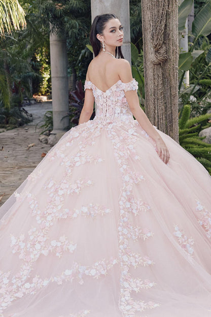Juliet JT1460J Off the Shoulder Corset Bodice Poofy Quinceanera Gown by DiscountDressShop