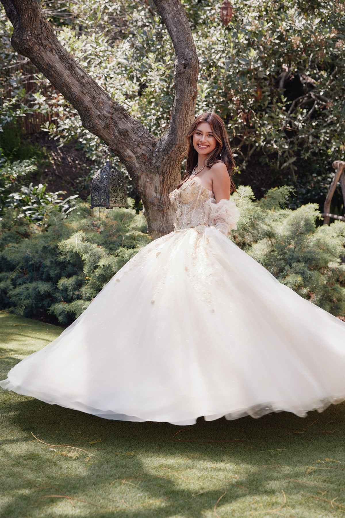 Juliet JT1465H Dress 3d Flowers Applique Puff Sleeve Quinceanera Dress by DiscountDressShop