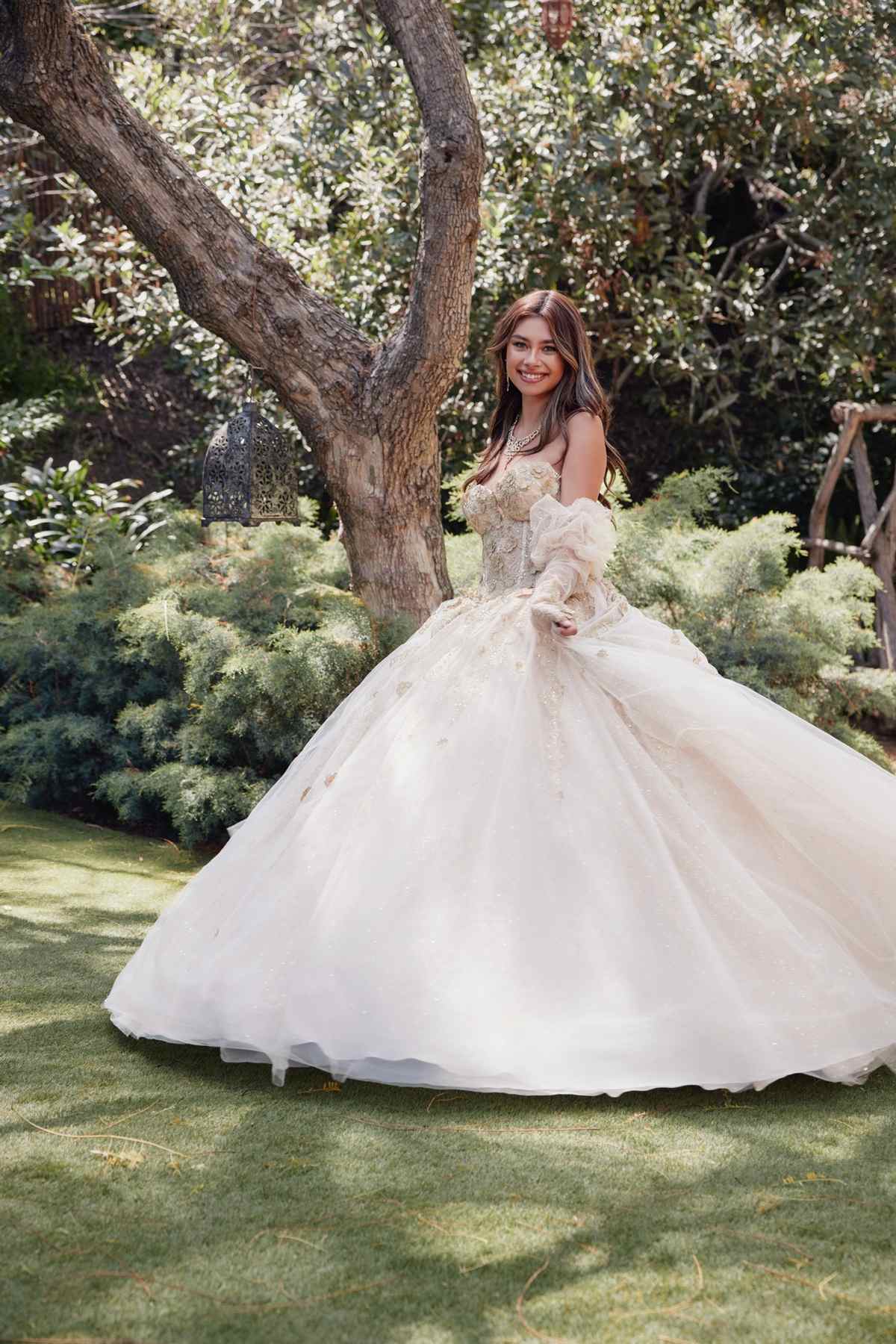 Juliet JT1465H Dress 3d Flowers Applique Puff Sleeve Quinceanera Dress by DiscountDressShop