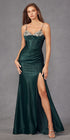 Juliet JT2434A Long V-Neck Embellished Corset Bodice Fitted Mermaid Gown by DiscountDressShop