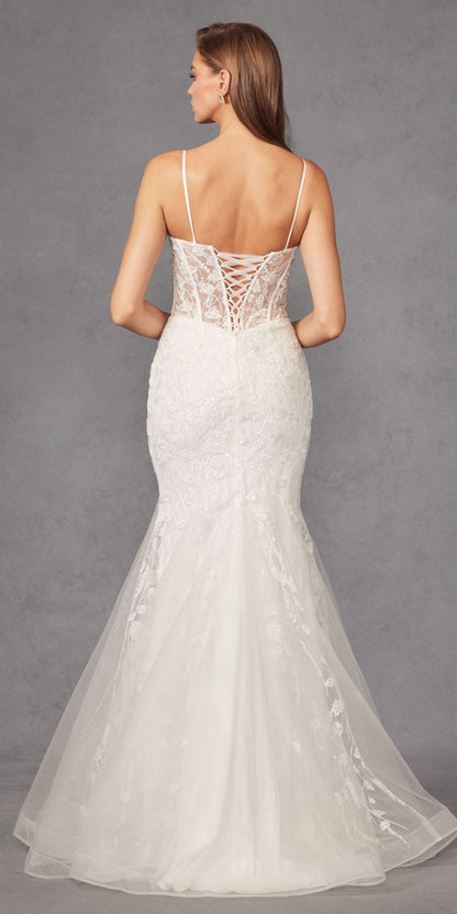 Juliet JT2441SW Long Corset Bodice Embellished Mermaid Wedding Dress by DiscountDressShop