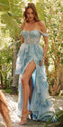 Juliet JT2467K Long Off the Shoulder Draped Sleeve A-Line Gown by DiscountDressShop