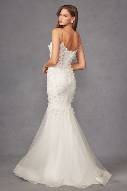 Juliet JT2469KW Long Sweetheart Boned Embellished Bodice Trumpet Gown by DiscountDressShop
