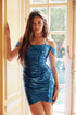 Juliet JT945K Dress Metallic Off Shoulder Fitted Cocktail Dress by DiscountDressShop