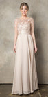 CLEARANCE - Juno 960 Long A-Line Mother of the Bride Chiffon Long Sleeve Dress (Size XL) by DiscountDressShop