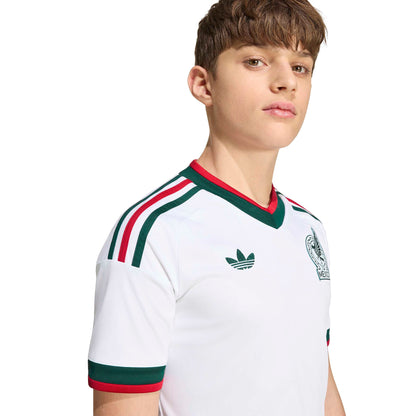 Adidas Kids Mexico 26 Away Jersey - White by Denim Exchange
