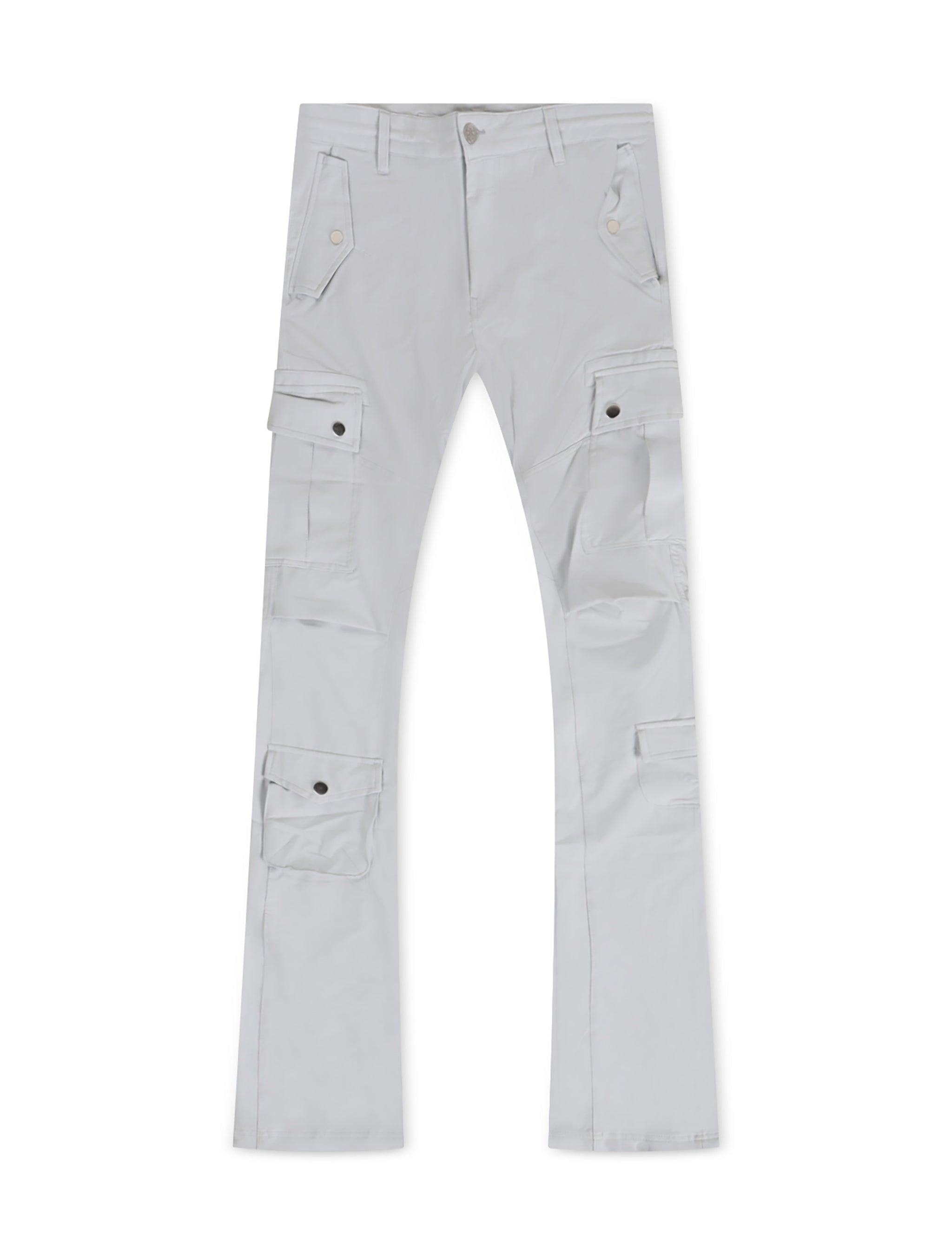 Jordan Craig Stacked Rodeo Polyester Cargo Pants - Grey by Denim Exchange
