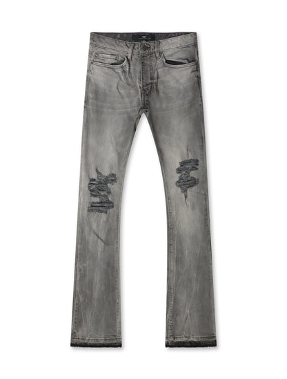 Jordan Craig Stacked Shredded Jeans - Smoked Gray by Denim Exchange