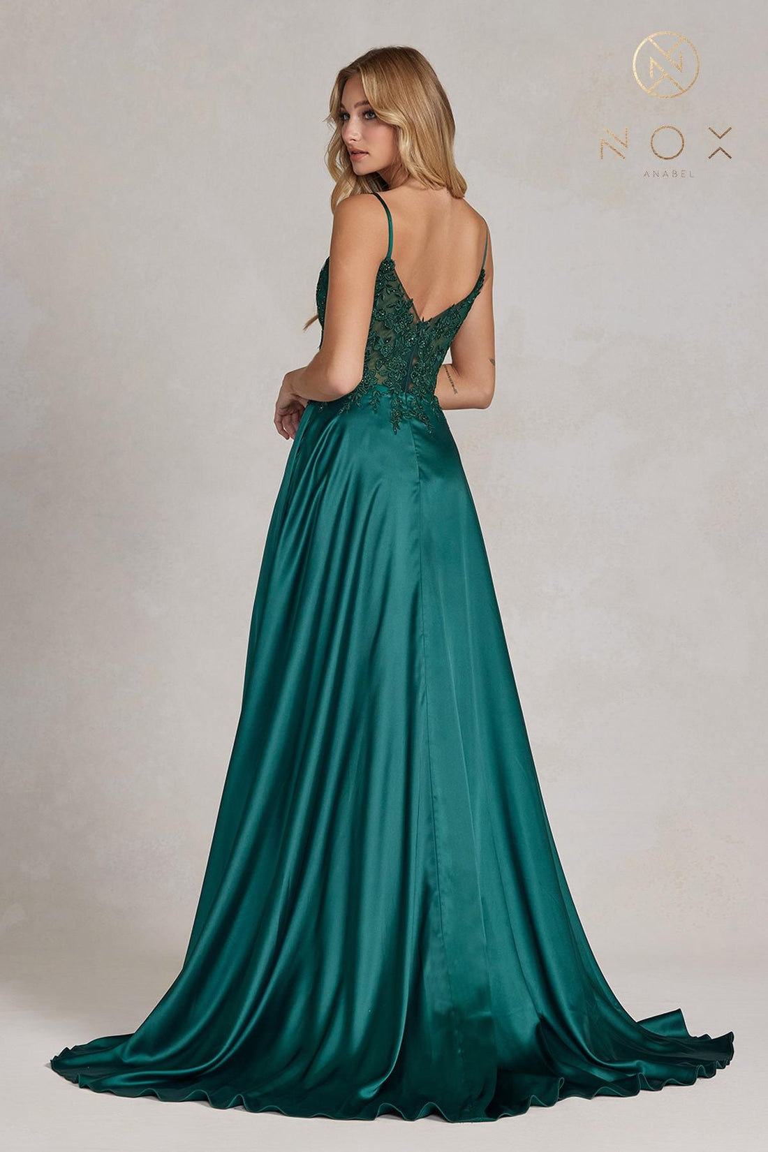 Nox Anabel K1121 Floor Length A-line Formal Gown with Pockets by DiscountDressShop