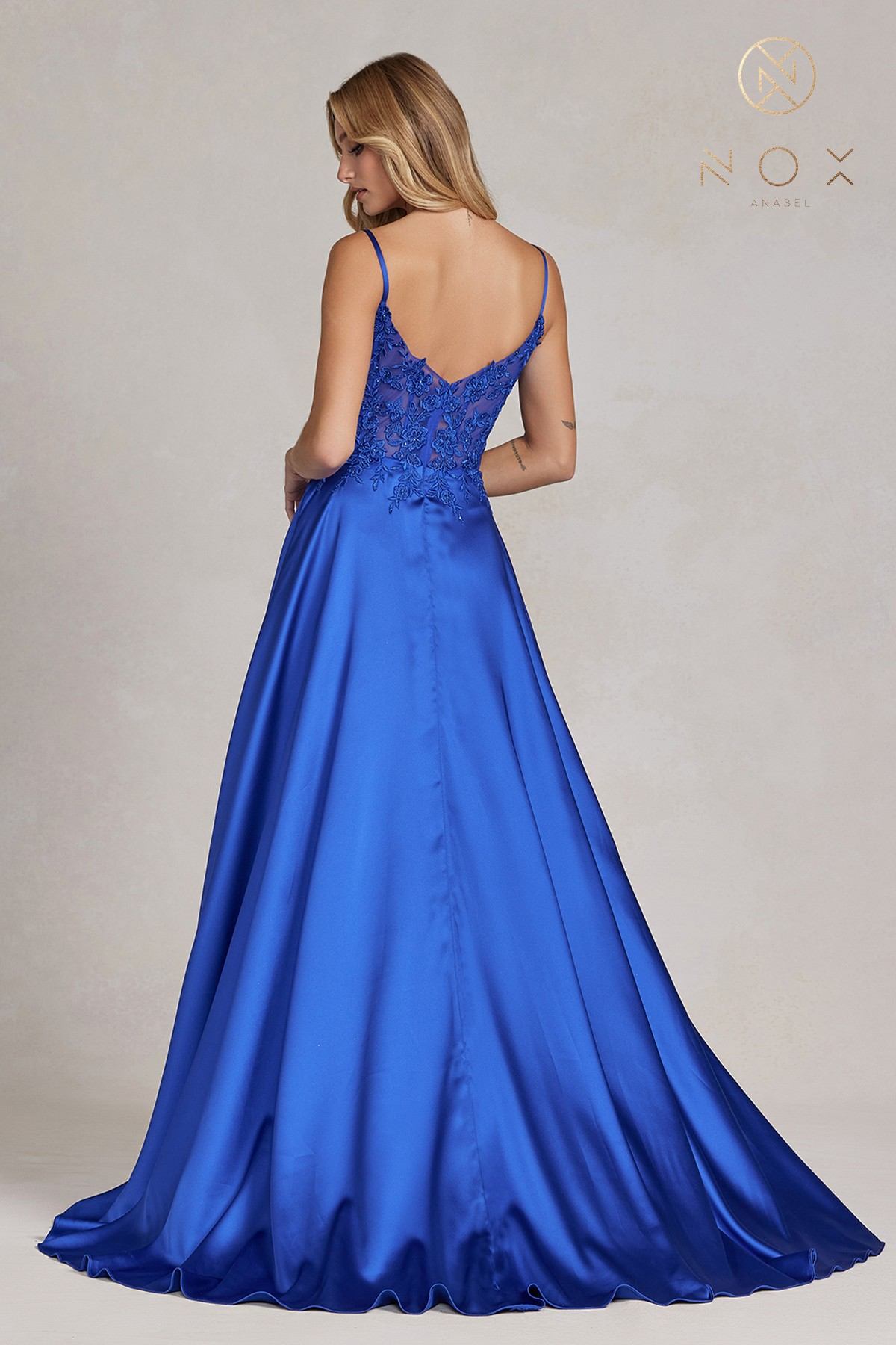 Nox Anabel K1121 Floor Length A-line Formal Gown with Pockets by DiscountDressShop