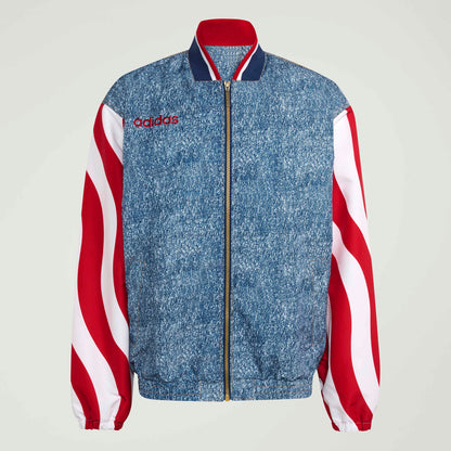 Adidas Mens Denim Graphic Track Jacket - Blue by Denim Exchange