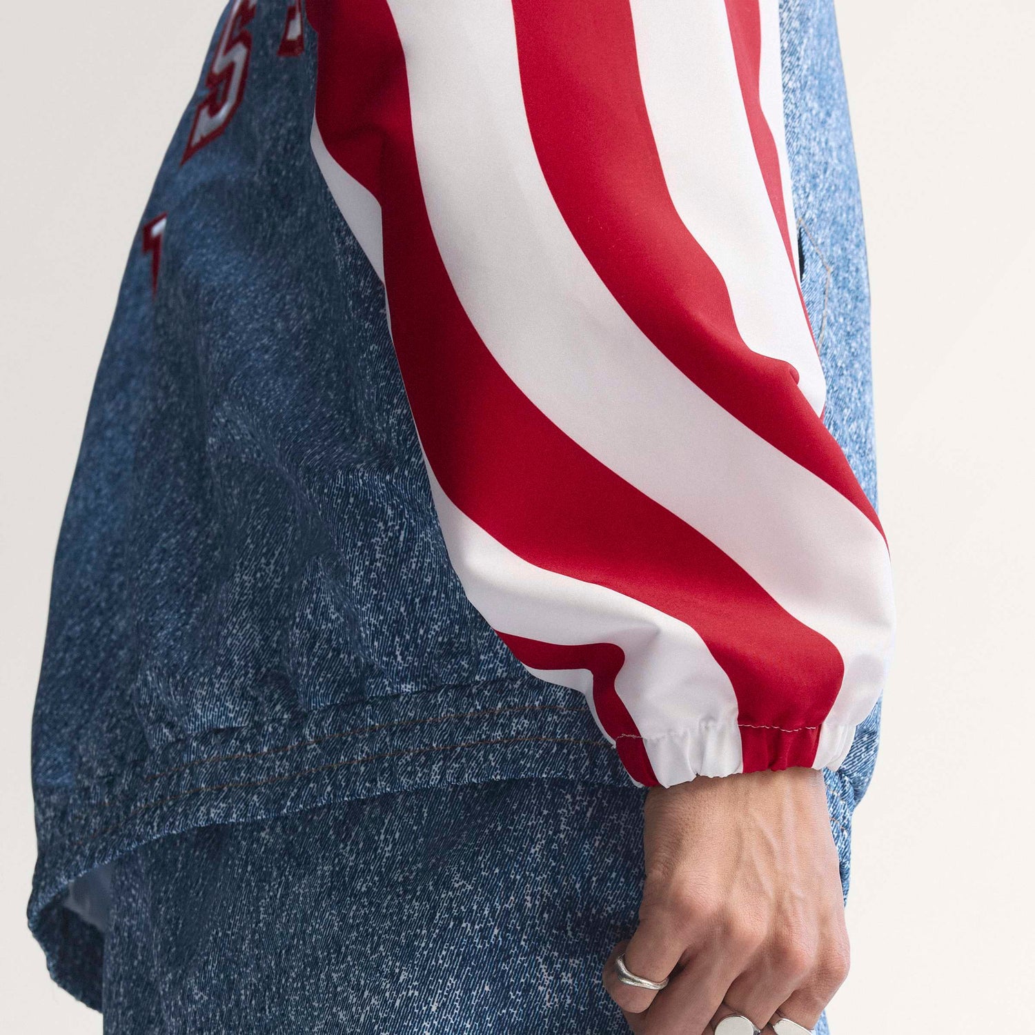Adidas Mens Denim Graphic Track Jacket - Blue by Denim Exchange