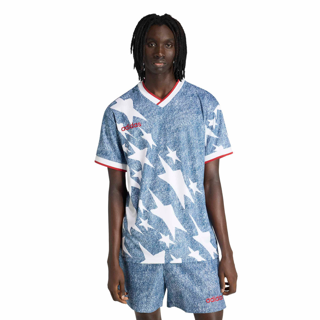 Adidas Mens Denim Graphic Jersey - Blue by Denim Exchange