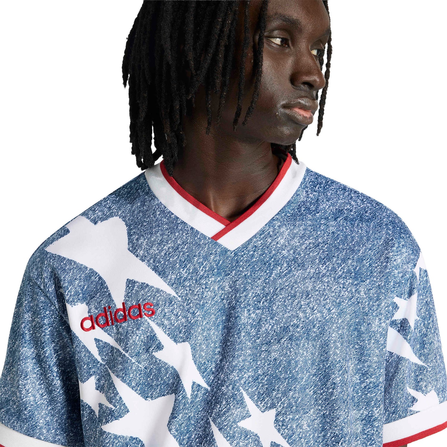 Adidas Mens Denim Graphic Jersey - Blue by Denim Exchange