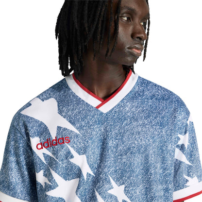 Adidas Mens Denim Graphic Jersey - Blue by Denim Exchange